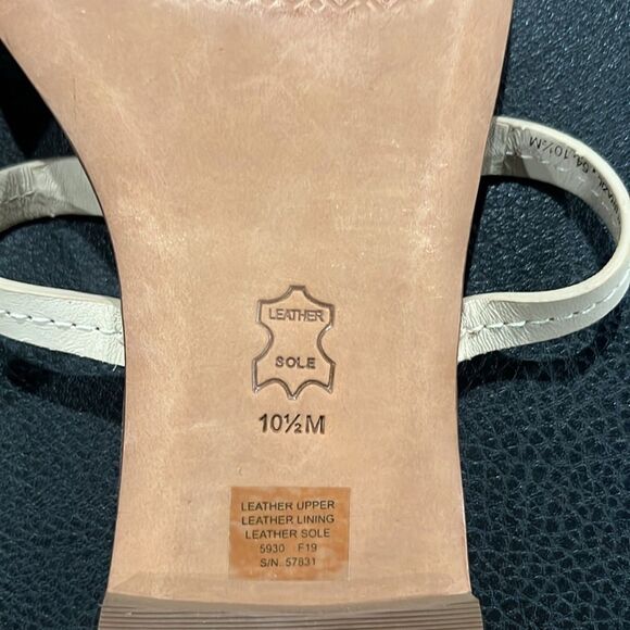 Tory Burch Mini Miller Ivory LEATHER Flat Sandals Size 10.5 Authentic  BRAND NEW - Picture 7 of 7